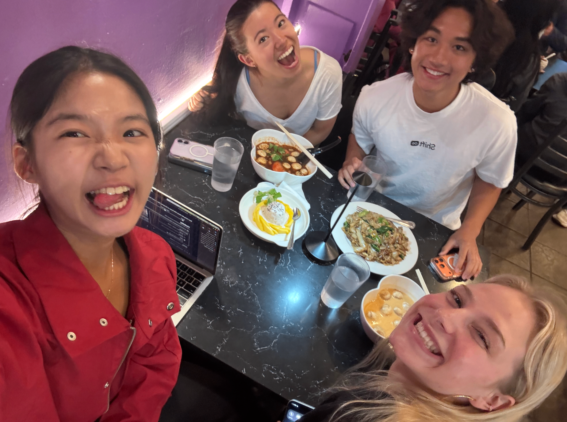 Friends sharing dinner together