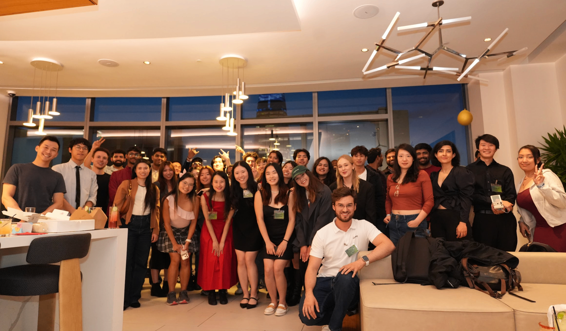 Big group photo at an evening event in San Francisco